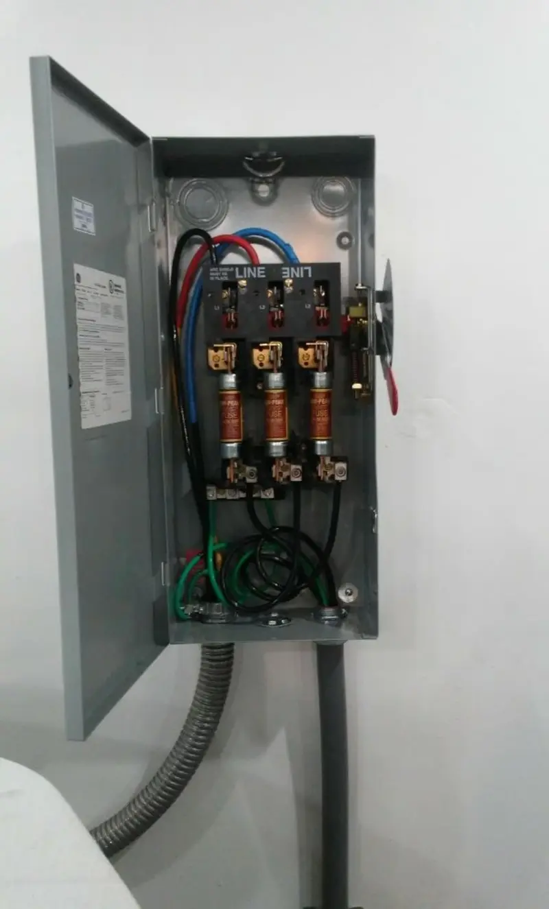 Three-phase disconnect switch installed for Electrical Wiring & Rewiring in Weymouth Town